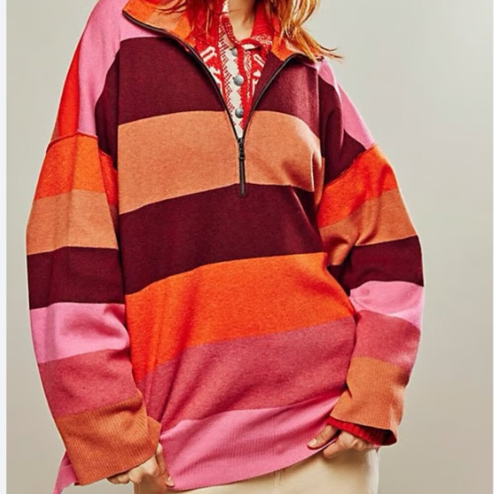 Free People Coastal Striped Pullover